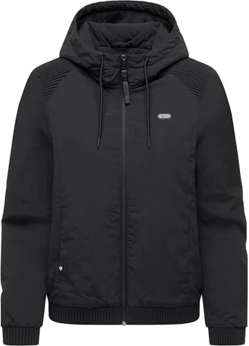 Ragwear Damen warme Übergangsjacke kurze Bomberjacke mit elastischen Bündchen und verstellbarer Kapuze Chinta Warm YOUMODO XS-3XL