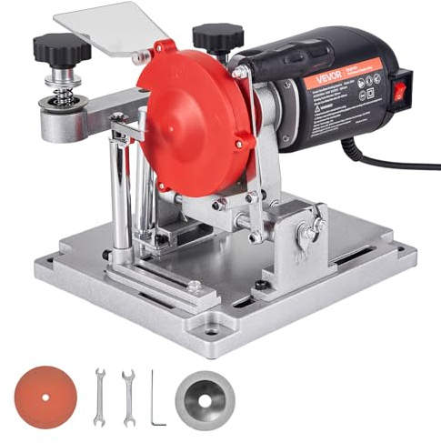 VEVOR Afiladora de Discos de Sierra Circular 140 W 5700 RPM, Afilador de Hojas de Sierra Circular para Hojas de 90 a 400 mm con Muela de Diamante y Cerámica Ajuste para Taller Carpintería y Bricolaje