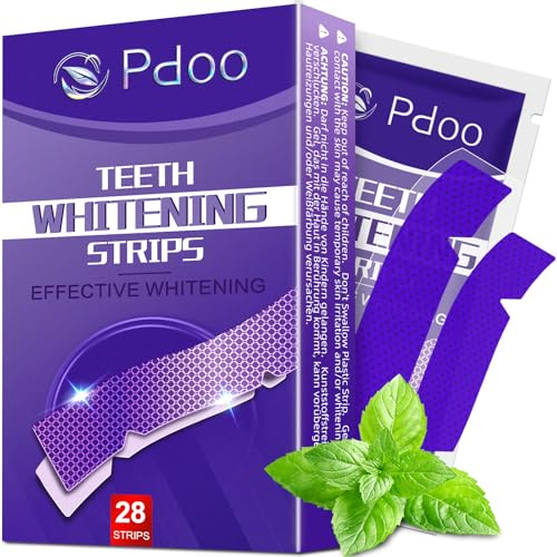 Bandes de Blanchiment Dentaire Violet 28 Pcs (14 Paires) | Kit de Blanchiment Dentaire Sans Peroxyde | Effet Correcteur de Teinte Jaune | Whitening Strips pour Blanchiment Dentaire en 7 Jours