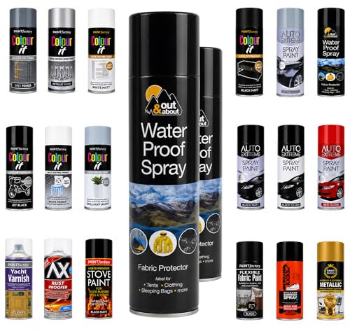 VR ANGLE 2 x Out & About Waterproof Spray 300ml, Fabric Protector Spray for Tents, Clothing, Jackets & Sleeping Bags, Water Repellent Treatment for Outdoor Gear, Quick Dry Protective Coating