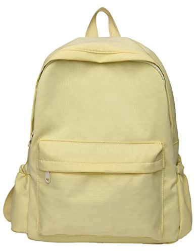 Generisch Männer und Frauen Erwachsene Casual Multicolor Nylon Reißverschluss Student Rucksack Männer Rucksäcke (Yellow, One Size)