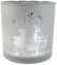 Großes Windlicht Rentier | Silber Design | Glaswindlicht Glas Teelichthalter | 12 cm