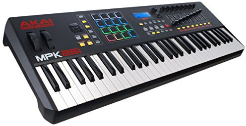 AKAI Professional MPK261 - 61-Key Semi-Weighted USB MIDI Keyboard Controller Including Assignable MPC Controls including 16 Pads, Q-Links, Buttons and Plug and Play Connectivity