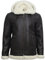BRANDSLOCK Herren Fliegerjacke aus echtem Shearling Lammfell Leder Bomber Fliegerjacke