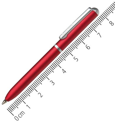 Online Miniatur Dreh-Kugelschreiber Rot mit Metallclip, D1-Standardmine | Mini-Kuli fürs Portemonnaie | 8 cm Länge, passend für Geldbeutel & kleine Taschen für unterwegs | Schreibfarbe blau