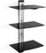 TecTake Etagère Murale en Verre pour lecteurs DVD Blu-Ray Console de Jeu PS3 PS4 Xbox One 360 et décodeur (3 étagères Noir/Argent | 400349)