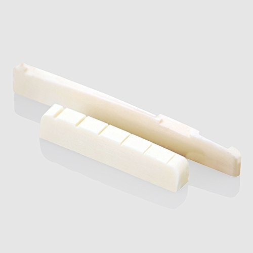 VANSON 43mm Left Handed Bone Nut & Intonated Bone Saddle Set for Acoustic Guitars SQInt LH