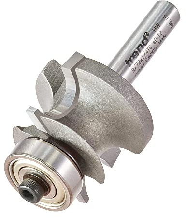 Trend Professional Bearing Guided Corner Bead Router Cutter, 1/4 Inch Shank, 28mm Cut Diameter, 16mm Bearing Diameter, 4.8mm Radius, 9/72X1/4TC