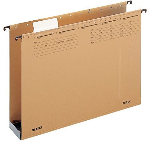 Leitz ALPHA A4 Cardboard, Plastic Brown Hanging Folder – Hanging Folders (A4, Cardboard, Plastic, Brown, 320 g/m², DIN 821, 290 mm)