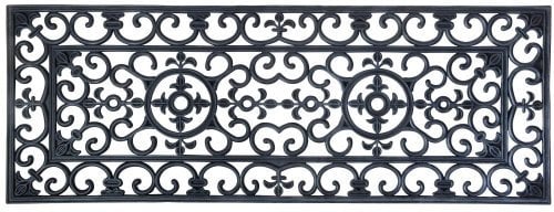 Esschert Design Schmutzfangmatte, Fußmatte in schwarz aus Gummi, rechteckig, Größe XL, extra breit, ca. 120 cm x 45 cm