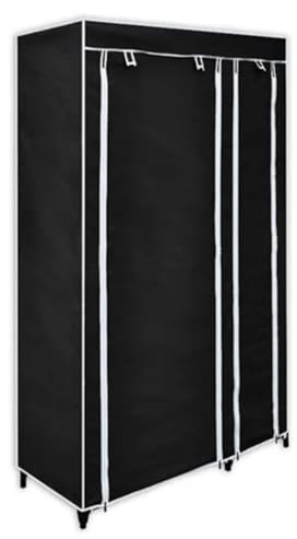vidaXL Folding Wardrobe Black 110x45x175cm Cloth Shoe Storage Rack Organiser