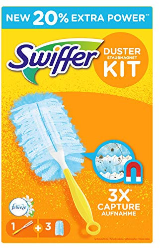 Swiffer Dust Magnet Set with Febreze Fragrance, 1 Handle and 3 Replacement Wipes (Pack of 1)