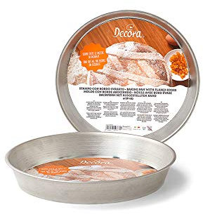 DECORA, 0060820 Pastiera-Rondell Ø 20 x 4 h cm, Aus Zinnband, gleichmäßige Wärmeverteilung, ideal für langsames Kochen, Made in Italy, Silber