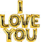 DekoRex ® I LOVE YOU Ballons in Gold 40cm Folienballons Buchstabenballons Luftballon