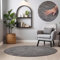 HomebyHome Teppich Rund Hochflor 80 cm Rund - Shaggy Runder Teppich Wohnzimmer Grau Extra Weich und Flauschig - Waschbarer Langflor Teppiche für Schlafzimmer, Küche, Flur - Carpet, Halı, Kilim