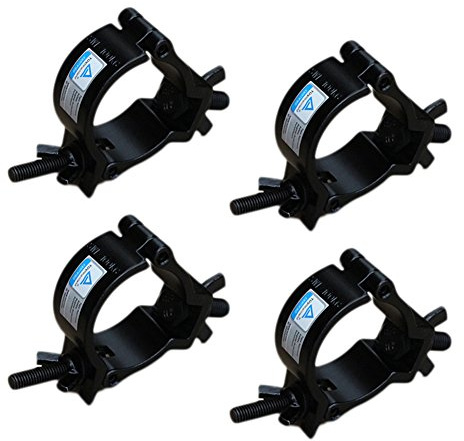Pinza de gancho para luz de 5 cm en forma de O, resistente y con cabeza de movimiento con acabado de aleación de aluminio y abrazadera envolvente, 4PCS (4PCS)