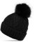 Caspar MU175 Damen Winter Mütze Strickmütze Bommelmütze mit großem Fellbommel, Farbe:schwarz, Größe:One Size