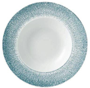 Churchill Super Vitrified DE887 Studio Prints Raku Wide Rim B, Topaz Blue (Pack of 12)