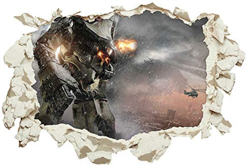 Unified Distribution Pacific Rim - Wandtattoo mit 3D Effekt, Aufkleber für Wände und Türen Größe: 92x61 cm, Stil: Durchbruch