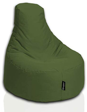 BuBiBag Gamer Sitzsack, Lounge Sessel, Gaming Sitzsäcke, Indoor & Outdoor Kissen für Kinder und Erwachsene (Khaki;Ø:80cm)