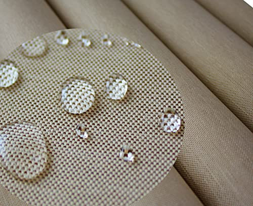 Polyester PU Wasserabweis Wasserdichter Stoff Gewebe | Oxford 300D | Leinen Look (Beige 1021)