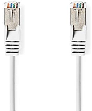 CAT6a-Netzwerkkabel - SF/UTP - RJ45 Stecker - RJ45 Stecker - 7.50 m - Rund - PVC - Weiss - Aufhänger