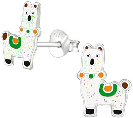 Monkimau Mädchen Ohrringe Alpaka Ohrstecker aus 925 Sterling Silver Silber