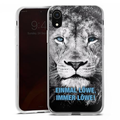 Silikon Hülle kompatibel mit Apple iPhone Xr Case transparent Handyhülle Löwe Offizielles Lizenzprodukt Fußball