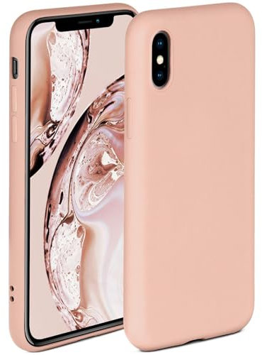 ONEFLOW Soft Case für iPhone X/iPhone XS Hülle aus Silikon mit Kameraschutz, Silikonhülle mit erhöhtem Schutz fürs Display, Backcover Schutzhülle, weiche Handyhülle, Rosa