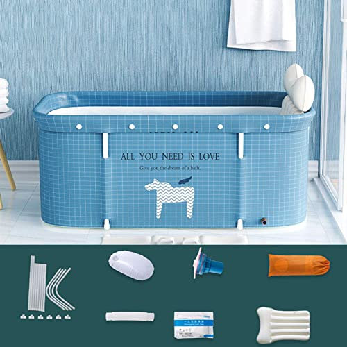 AGSYFFD Vasca da bagno portatile pieghevole per adulti, 120 cm, non gonfiabile, per famiglie, bagno con idromassaggio, in plastica spessa è ideale per bagni con acqua calda e ghiaccio