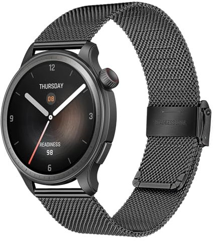 TRUMiRR Armband Kompatibel mit Amazfit Bip 5/Amazfit Balance, 22mm Mesh Edelstahl Uhrenarmband Metall Armband Quick Release Ersatzband für Amazfit GTR 4/Amazfit GTR 3/GTR 3 Pro/GTR 47mm/GTR 2e