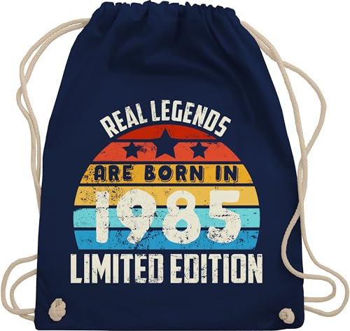 Turnbeutel Rucksack - 40. Geburtstag - Real Legends are born in 1985 Limited Edition Vintage Vierzigster - Unisize - Navy Blau - geschenkideen+für+frauen+ab+40 40er 1983 beutel 40 frau geschenk