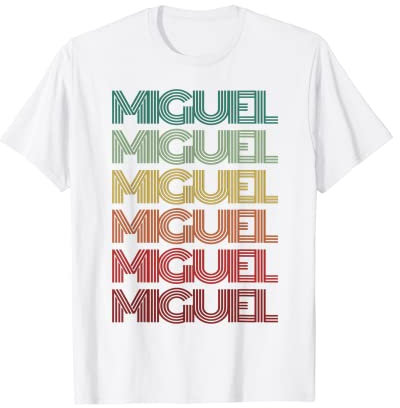 Retro Vorname MIGUEL spanischer Junge Geburtstag Namensschild T-Shirt