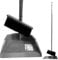 Long Handled Dustpan and Brush Set, Indoor Broom and Dustpan Set with Soft Sweeping Brush and Upright Dust Pan, Tall Dustpan and Brush Set House Cleaning Kit for Kitchen and Lobby (Silver)