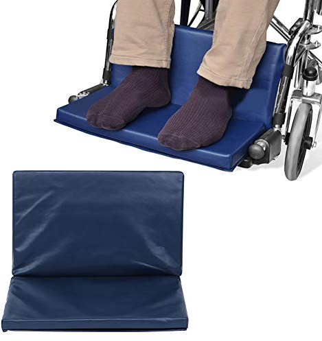 Wheelchair Pedal Pad, Handicapped Wheelchair Foot Rest Elevating Pad, Easy to Install, Soft Comfortable Leg Cushion Protector(40.6 x 50.8 x 2.5cm), Blue