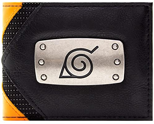 Shinobi Ninja Uzumaki Clan Hidden Leaf Wappen Konoha Geldbörse/Geldbeutel Zweifach ID & Kartenhalter, Orange