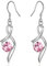 Sterling Silver Drop Earrings for Women, Silver Dangle Earrings with Cubic Zirconia │Linear Forever Love Hypoallergenic Earring for Sensitive Ears│Birthday Anniversary Christmas Jewellery Gift Pink