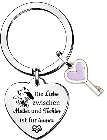 Schlüsselanhänger Mama und Tochter Liebe für Immer Frauen Muttertag Ich Liebe Dich Geburtstag Geschenk Schlüsselring Andenken Mädchen Abschluss Begleiten Shätzen Weihnachten Ruhestand Katze Drucken