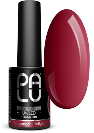 PALU – UV Nagellack LED Hybridlack – Gel Nagellack UV HOLLYWOOD – Glatte Oberfläche – Hohe Pigmentierung – hält bis zu 3 Wochen – Professionelle Qualität Nageldesign – 11 g – R8 – Rot