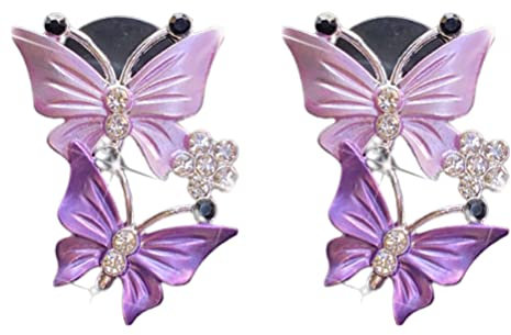 Mrisata 2 Stücke Schmetterling Auto Air Vent Clip Auto Duft Auto Diffusor Lufterfrischer Auto Bling Zubehör (Lila)