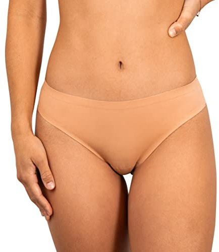 saalt Nahtlose Tanga-Periodenunterwäsche – leichte Saugfähigkeit – bequem, dünn, hält Sie trocken vor allen Lecks, Glattes Terrakotta, L