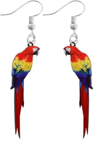 Papageien Ohrringe im Baumel Stil, mehrfarbiger Vogelschmuck für Damen