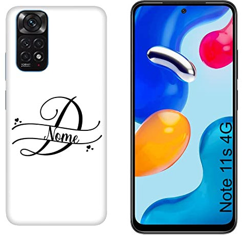 Hulle Schutz kompatibel mit xiaom Note 11s 4G Monogramm-Schriftzug Name DREI kleine Herzen Buchstabe D mit kleinen Herzen/Druck auch an den Seiten/Phone Hard Snap on Anti-Rutsch Anti-Scratch Shock