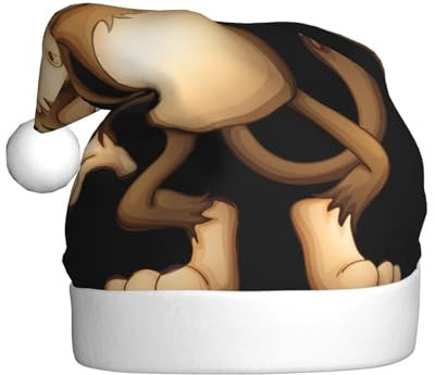 COMAAM Niedlicher Affe Erwachsene Plüsch Weihnachtsmütze Weihnachten Dekorative Hut Geeignet Für Silvester Party Supplies