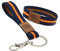 BDM Pulsera elástica de tela azul marino con el escudo de la Policía Nacional y la bandera de España para hombre, 18-20 cm. Con pieza de cuero.