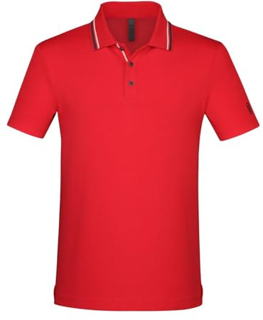 Audi Poloshirt Herren rot Audi Ringe Logo in 3D-Print Casual Look (DE/NL/SE/PL, Alphanumerisch, 3XL, Regular, Regular, 1, Rot)