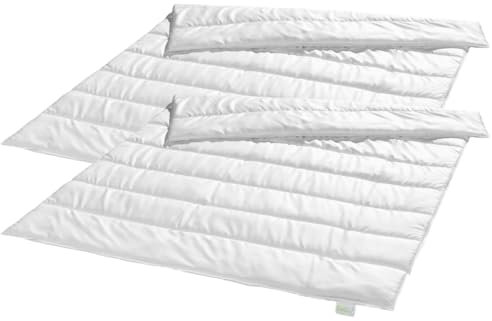 Bodyprotect Ecoline 2er Set Bettdecken 155 x 220 cm, warme Winterdecken, Bettwaren Set aus 100% Mikrofaser, waschbar, Allergiker geeignet, Steppdecke, weiß