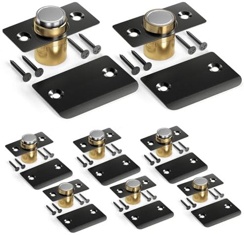 Tonitrui Silent Ball Catch, Adjustable Strong Magnet Door Catch,Using Noise Free, Replacing Door Ball Catch, with Identical Installation Dimension(4 Pack, Black)