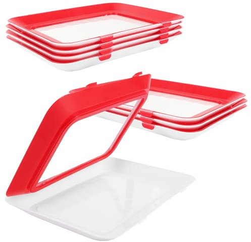 MUXHEL 8er-Set Frischhaltetablett, 30 x 20 x 2cm aufschnittboxen für kühlschrank, wurst aufbewahrung kühlschrank, aufschnittdosen stapelbar, Lebensmittelkonservierung Tablett für den Kühlschrank