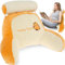 Jokapy Reading Pillow for Bed Lovely 2 In 1,Back Support Cushion with Arms Detachable Backrest Support Pillow Cuddle Cushion for Bed,Back Gaming Pillow Reading Back Support Pillow (Latex(L), Toast)